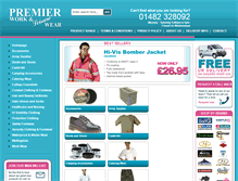 Tablet Screenshot of premierworkandleisurewear.co.uk